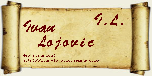 Ivan Lojović vizit kartica
